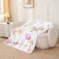 thumbnail image 2 of Butterfly Flower Fleece Blanket Queen Size,Purple Beige Watercolor Floral Sherpa Blanket For Teen Adult Women Bedroom,Rustic Farmhouse Throw Blanket Branches Pastoral Fuzzy Blanket, 2 of 7