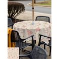 thumbnail image 4 of Outdoor Tablecloth with Umbrella Hole and Zipper, Christmas Tree Square Table Cloth 60x60 Inch Waterproof Tablecloth, Winter Xmas Pink Pine Snowflake on Linen Picnic Table Cover for Patio Camping, 4 of 7