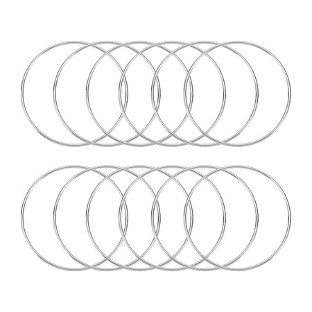 Uxcell 12 Pcs Dream Catcher Rings,Metal Crafts Hoops Floral Hoop 4 Inch Macrame Hoops Rings for DIY Crafts Wreath Making Supplies Plant Hangers,Silver