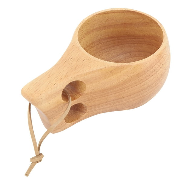 Copa de Agua de Madera ANGGREK Diseño Ergonómico 200ML Natural con Asa para Vino leche