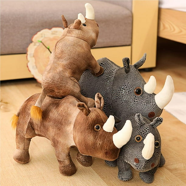 ZheElen Cute Rhino Plush Toy Soft Plush Animal Doll Kids Toy Rhino Doll Gift No.2