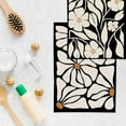 thumbnail image 5 of Boho Floral Kitchen Towels Set of 2- Black Floral Hand Towels, Beige Dish Towels, Decorative Kitchen Towels, Botanical Decorative Kitchen Towels, Boho Hand Towels for Bathroom, 16×24 Inches, 5 of 6