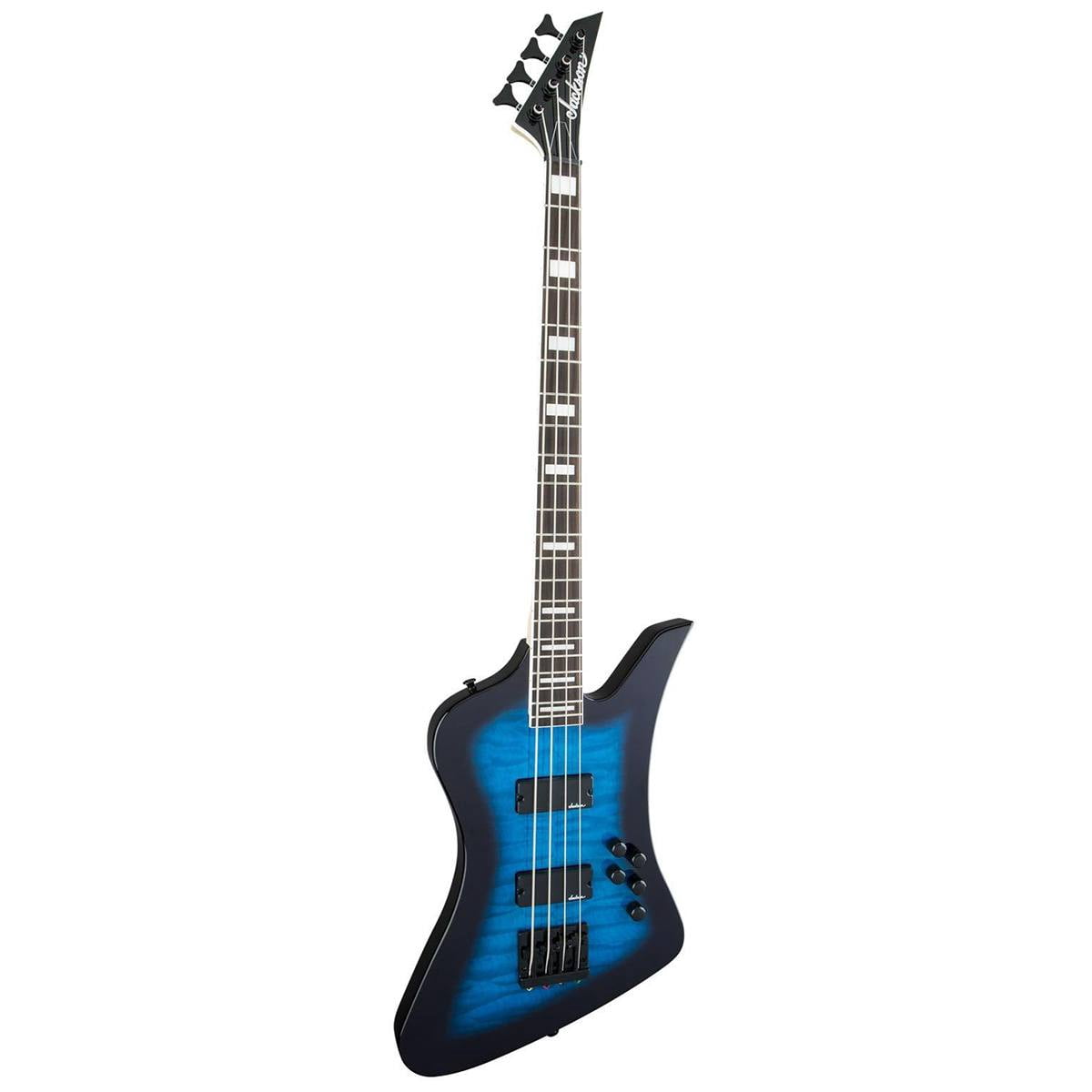 Jackson JS3Q Kelly Bird Bass Guitar (Transparent Blue Burst)