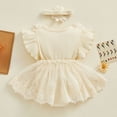 thumbnail image 7 of Yindaity Dresses Baby Girl Baby Girl Outfit Sleeveless Tulle Tutu Romper Dress with Headband(Beige,6-12 Months), 7 of 7