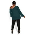 thumbnail image 4 of Trendy Plus Size Shoulder Lust Top Emerald 22W, 4 of 5