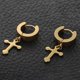 thumbnail image 5 of Pair of pendant cross earrings durable fashion pendant titanium steel mens womens adult cross pendant hoop earrings suitable for party, 5 of 5