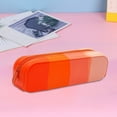 thumbnail image 4 of Silicone Pencil Case Large Capacity | Macaron Gradient Multi-Color Zipper Pen Pouch | Durable Flexible Portable Stationery Organizer | Orange Green Blue Rose Red Yellow | 20x6x5cm, 4 of 6