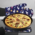 thumbnail image 7 of Xecao Lama in Space Pattern Oven Mitts and Pot Holders Sets Heat Resistant Silicone Oven Mittens Extra Thicken Long Kitchen Cotton Oven Glove for Cooking, 7 of 7