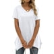 thumbnail image 4 of Mujeres sueltas casual manga corta cuello pico sólido casual blusa camiseta túnica tops Fridja  bn7786, 4 of 8