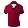 thumbnail image 2 of Men's Regular Fit Short Sleeve Polo Shirt Slim Fit Button Down Golf Shirts Classic Basic Casual Solid Soft T Shirt, 2 of 5