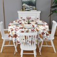 thumbnail image 2 of Autumn Fall Leaves Pattern Round Tablecloth 60" X 60",Wrinkle Wipeable Table Cloth for Kitchen Dining Room Picnic Patio Party, 2 of 6