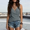 thumbnail image 6 of Horkkom Going Out Tops for Women Summer Linen V Neck Tank Tops Dressy Vacation Casual Sleeveless Tops XL, 6 of 10