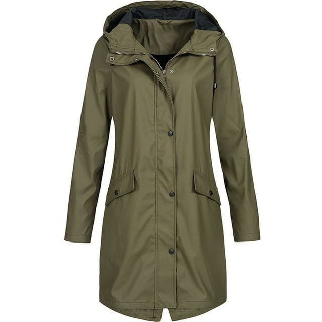 Women's Jacket Long Overcoat Windproof Rain Hooded Outdoor Warm Winter Coat
