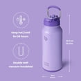 thumbnail image 2 of BOTTLE BOTTLE 32 oz Insulated Water Bottle Stainless Steel Sport Water Bottle with Straw Dual-use Lid Design for Gym with Pill Box (Dark Purple), 2 of 6