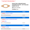 thumbnail image 2 of Exhaust Line to Manifold Gasket - Compatible with 2010 - 2011 Chevy Equinox 3.0L V6, 2 of 2