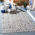 thumbnail image 2 of SAFAVIEH Courtyard Alfonso Chevron Indoor/Outdoor Area Rug, Grey/Black, 4’ x 5’7”, 2 of 13