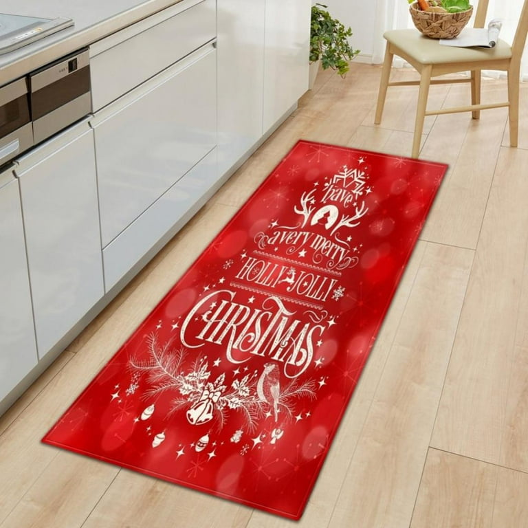 1pc Let It Snow Christmas Non-slip Floor Mat, Flannel Water Absorbent  Anti-skid Rug, Suitable For Doorway Bathroom Indoor/outdoor Holiday  Decoration