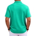 thumbnail image 5 of GrmtClth Men's Classic Polo Shirt Short Sleeve Button Placket Golf Shirt Casual Business Casual Top Breathable Quick Dry Tennis Shirt Workwear Blouse Dark Green S, 5 of 8