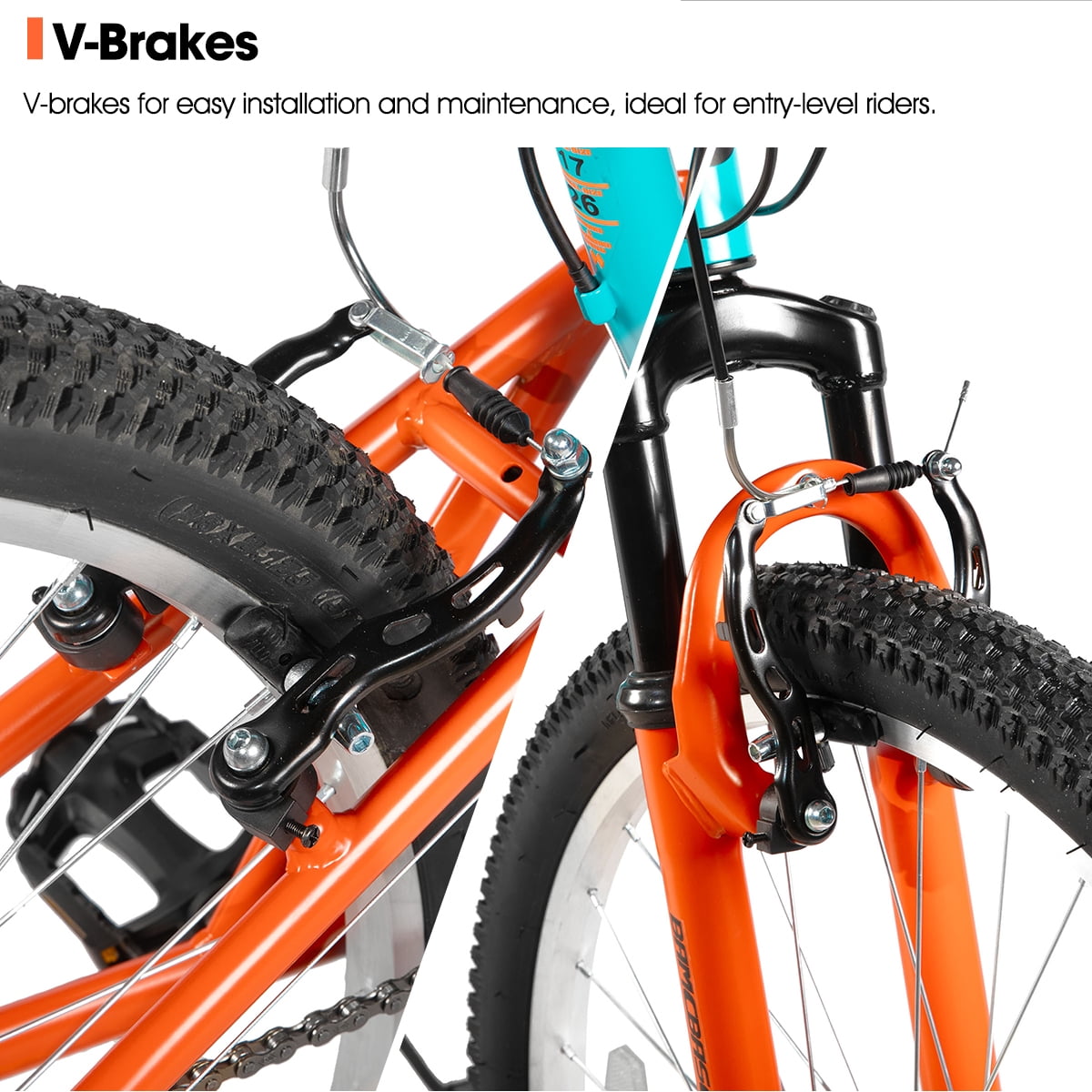 Hiland Full Suspension Mens Mountain Bike, 18-Speed, 26 Inch Wheel, V-Brakes Bike for Men Womens Adult Bicycle