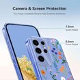 thumbnail image 3 of Compatible with Samsung Galaxy S24 Ultra Case Clear with Flower Design, Cute Soft Silicone TPU Floral Aesthetic Women Girls Transparent Protective Shockproof Anti-Scratch Anti-Yellow Phone Cover, B, 3 of 6