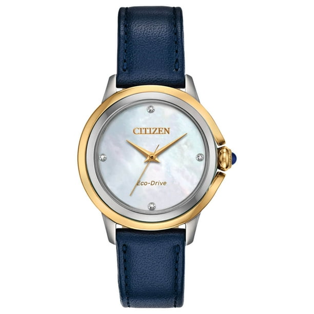 CITIZEN Citizen EM079403Y Women's Ceci Blue Leather Strap Diamond