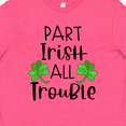 thumbnail image 4 of Inktastic Part Irish All Trouble St. Patrick's Day with Green Clovers Youth T-Shirt, 4 of 5