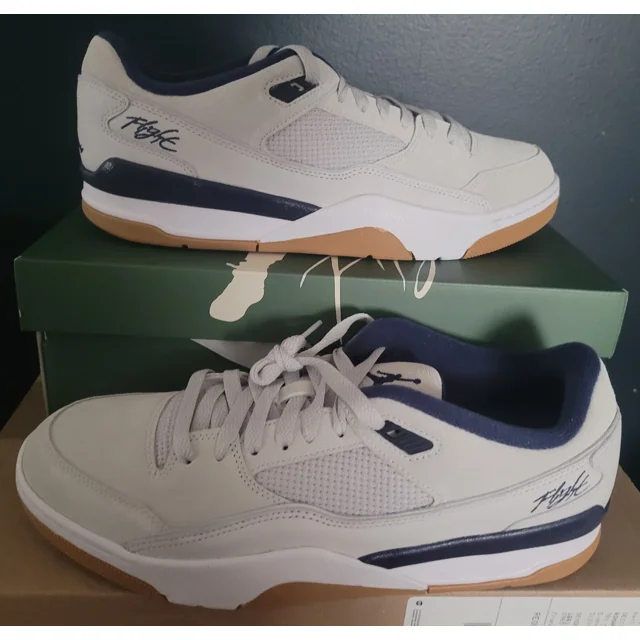 NEW AUTHENTIC A i r-Jor-dan FLIGHT COURT "NEUTRAL GREY/MIDNIGHT NAVY" US 11.5