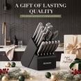 thumbnail image 6 of Astercook 16-Piece Kitchen Knife Set with Dual Built-in Sharpener, Full Tang Design Knives Set with Ergonomic Steel Handles, Razor Sharp & Rust-Resistant Knife Block Sets, Midnight Black, 6 of 9