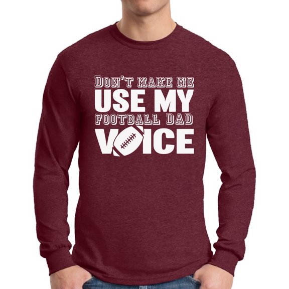 Awkward Styles Men's Football Dad Voice Cute Father`s Graphic Long Sleeve T-shirt Tops Sport Dad Gift Father's Day