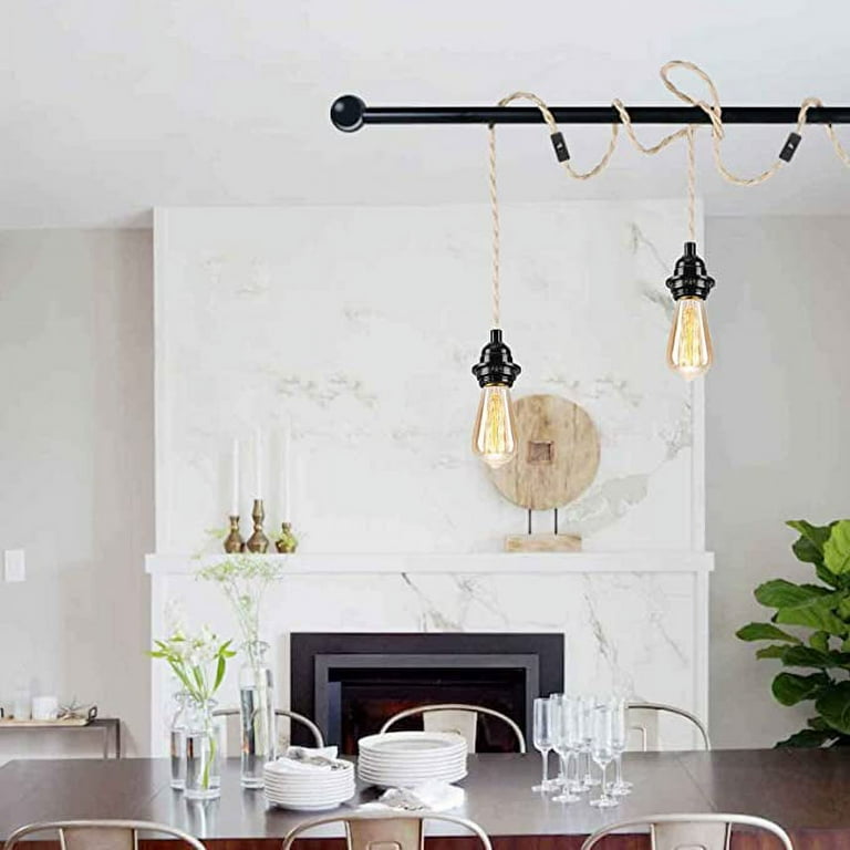 IC 15FT Plug-In Hanging Light Fixture, Industrial Pendant Lamp