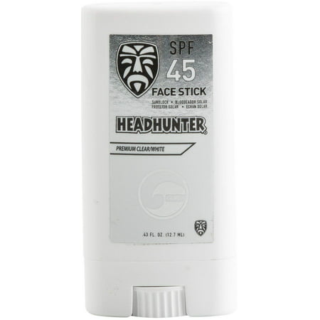 Headhunter SPF 45 Sunscreen Face Stick - Clear / White, Heavy Water Technology / Proprietary Base (HWT) / Environmental Working Group Approved (EWG) By Headhunter