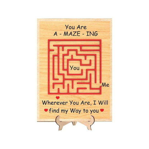 Wooden Valentine's Day Greeting Card Stationery for Couples for Wife Husband Girlfriend Boyfriend Anniversary Birthday Wedding