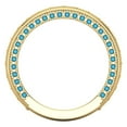 thumbnail image 5 of 1.44 ctw Wedding Band for Women - 18K Yellow Gold Simulated Turquoise Stackable Eternity Ring, 5 of 6