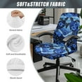 thumbnail image 5 of SCRAWLGOD Sea Turtle Hibiscus Love Blue Cozy Computer Office Chair Cover Stain Resistant Dustproof Desk Rotating Chair Slipcovers Removable Non-Slip High Back Chair Slipcover, S, 5 of 7