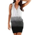 thumbnail image 1 of Pompotops Femmes Été Causal Poitrine Sans Manches Croix V-Cou Mini Robe de Plage Robe, 1 of 4