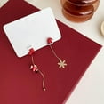 thumbnail image 5 of Snowflake Santa Claus Threader Tassel Earrings for Women Sterling Silver Pins Red Crystal Stock Christmas Hat Dangle Drop Christmas Tree Earring Studs Christmas Party Jewelry, 5 of 12