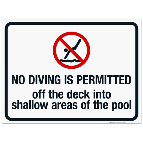 No Diving Is Permitted Sign, Pool Sign,