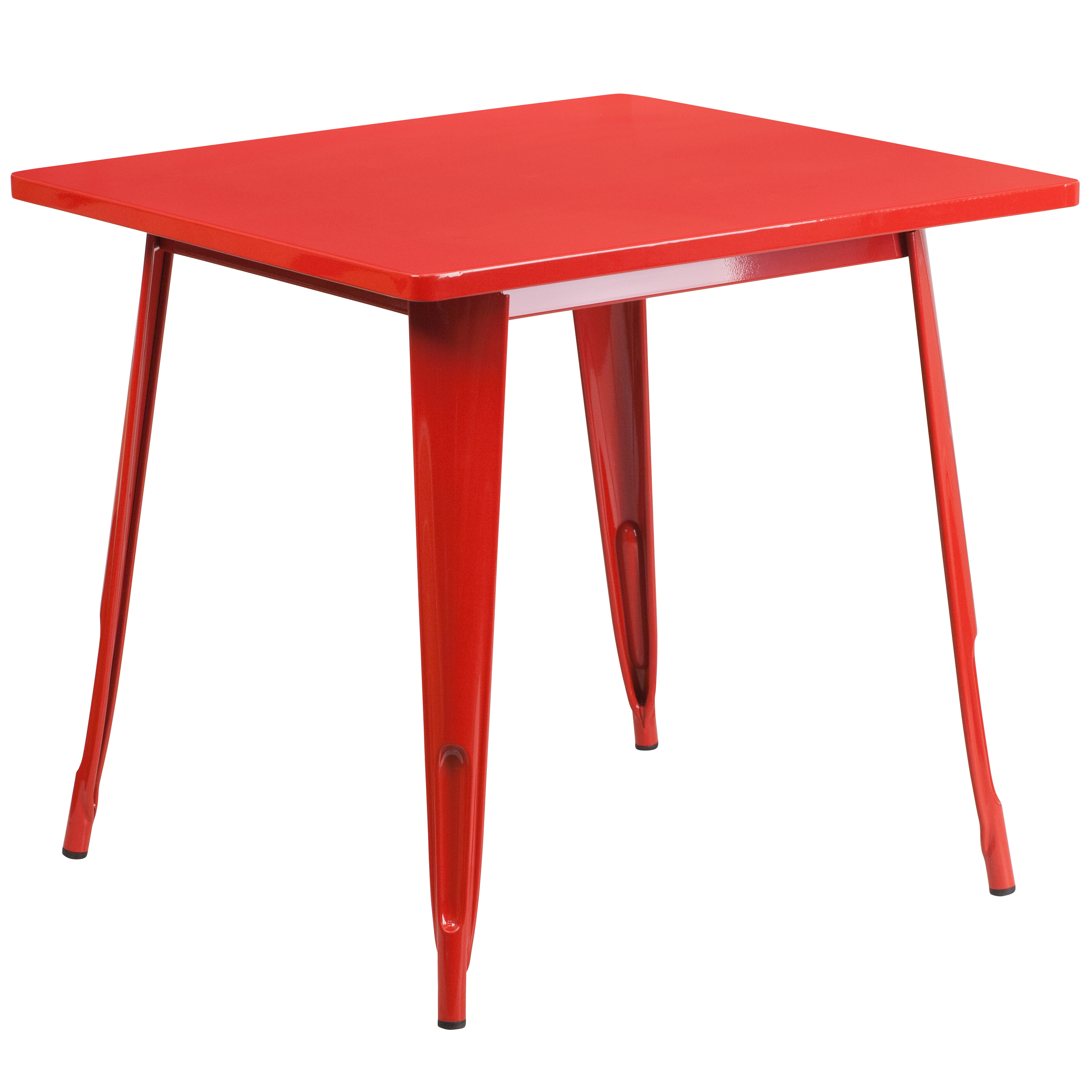 Flash Furniture Grady Commercial Grade 31.5" Square Red Metal Indoor-Outdoor Table Set with 4 Arm Chairs - image 4 of 5