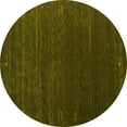 thumbnail image 1 of Ahgly Company Machine Washable Indoor Round Abstract Yellow Contemporary Area Rugs, 4' Round, 1 of 4