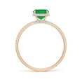 thumbnail image 2 of ANGARA Natural Thin Shank Cushion 1.25 ct Emerald Ring with Diamond Accents in 14K Rose Gold for Women (Size-8x6mm) | May Birthstone, Anniversary, Jewelry Gift for Women | Natural Emerald Ring, 2 of 10