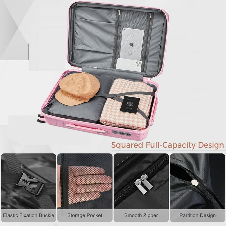 CQSXDA Expandable Luggage 4 Piece Set, Carry on Suitcase Hardshell