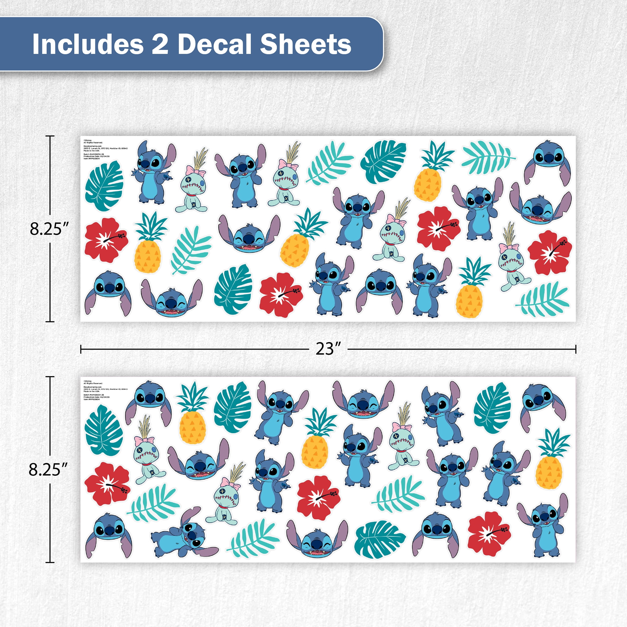 Wall Palz Stitch Vinyl Wall Decals Peel and Stick Room Decorations