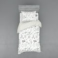 thumbnail image 2 of Ambesonne Cartoon Bedding Set 4 Pcs, Doodle Solar System Space, Queen, White Black, 2 of 3