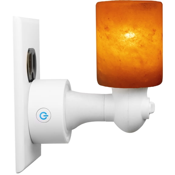 Feel Good Light Co. - WiFi Smart Plug Himalayan Salt Crystal Night Light Lamp Wall Plug-in Light Works with Alexa, Google Home and IFTTT, UL-approved, Hand-Carved Cylinder Shape