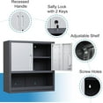 thumbnail image 2 of IKIMI 30" H Wall Mounted Metal Garage Cabinet with Lockable Doors and Open Shelf, Black/Gray, 2 of 8