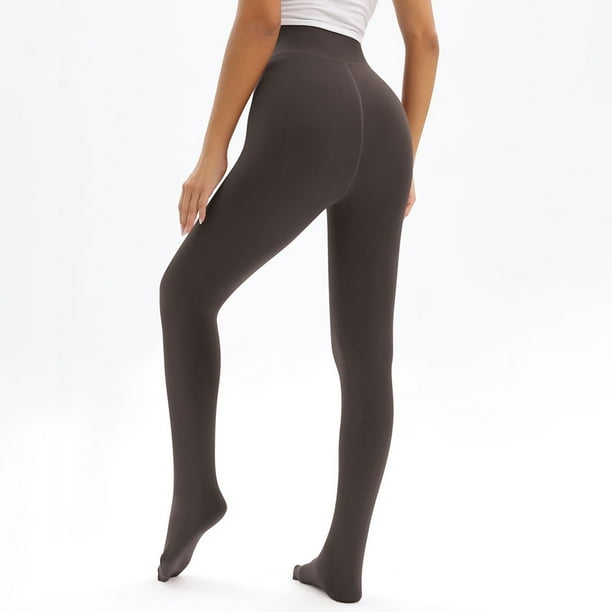 Leggings extra grandes de forro polar con perlas gruesas para mujer - Medias cálidas por encima de la rodilla para otoño/invierno Pantalones de mujer