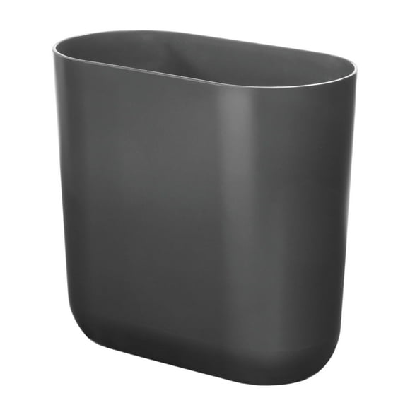 Bote de basura iDesign Cade ovalado de plástico gris antracita, 2,8 L