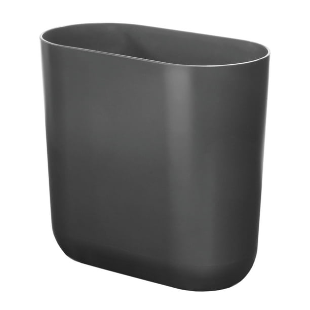 Bote de basura iDesign Cade ovalado de plástico gris antracita, 2,8 L