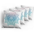 thumbnail image 5 of Ambesonne Leaf Throw Pillow Cover 4 Pack, Paisley Motif Bohem Art, 18", Pale Blue Lilac, 5 of 7