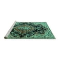 thumbnail image 2 of Ahgly Company Machine Washable Indoor Rectangle Medallion Turquoise Blue Traditional Area Rugs, 4' x 6', 2 of 4